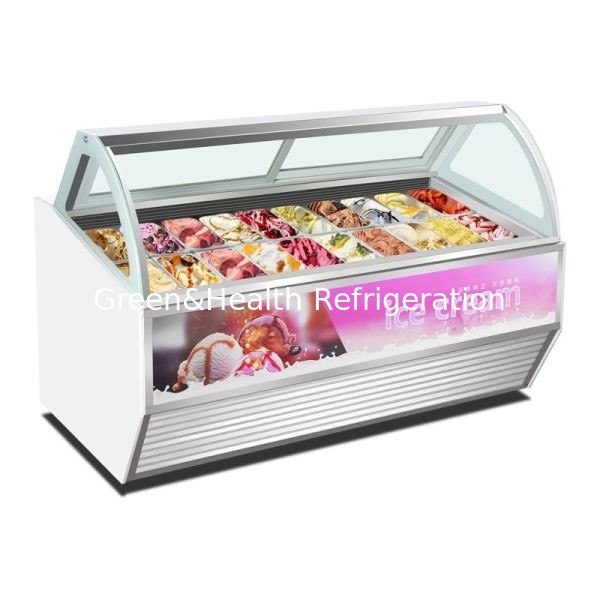 Eis- und Eiscreme-Equipment Gelato Eis- und Eiscreme-Display Gefrierschrank mit 10 bis 22 GN-Pannen