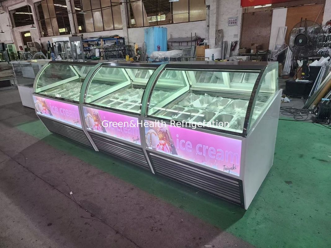 Eis- und Eiscreme-Equipment Gelato Eis- und Eiscreme-Display Gefrierschrank mit 10 bis 22 GN-Pannen