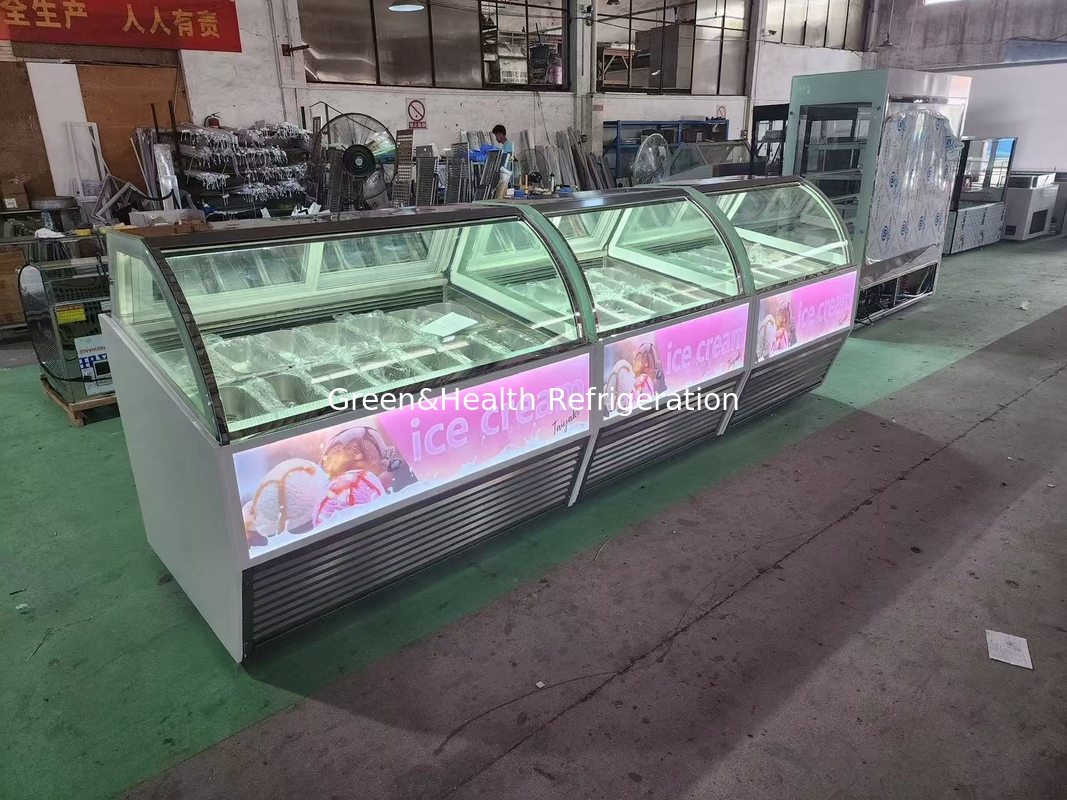 Eis- und Eiscreme-Equipment Gelato Eis- und Eiscreme-Display Gefrierschrank mit 10 bis 22 GN-Pannen