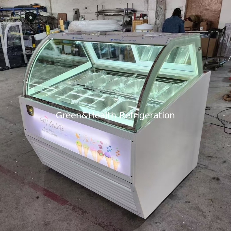 Eis- und Eiscreme-Equipment Gelato Eis- und Eiscreme-Display Gefrierschrank mit 10 bis 22 GN-Pannen