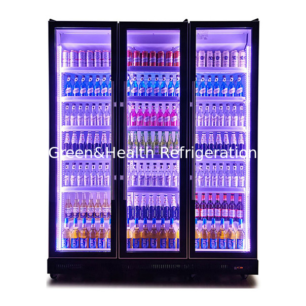 1154L Drei-Tür-Farben-Lager Getränke-Speicher-Display-Kühlschrank