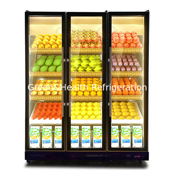 1154L Drei-Tür-Farben-Lager Getränke-Speicher-Display-Kühlschrank