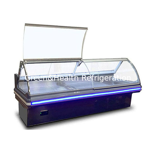 Fleischladen/Supermarkte/Flip-Top-Glas aus Edelstahl Frischfleisch Speicher Anzeige Gefrierschrank