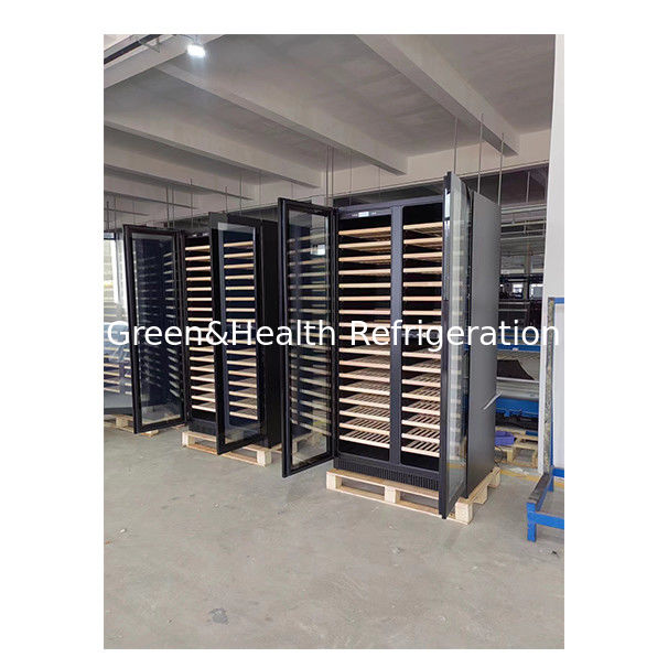 ETL-Zertifikat Ein-/Doppeltürer Buchenholzregal Glastür Rotwein Speicher Gefrierschrank