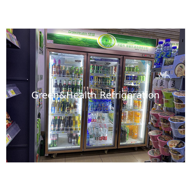 Gewerblicher Supermarkt / Laden zwei / drei Glas Türen Wirtschaft Kühlschrank Anzeige Kühlschrank