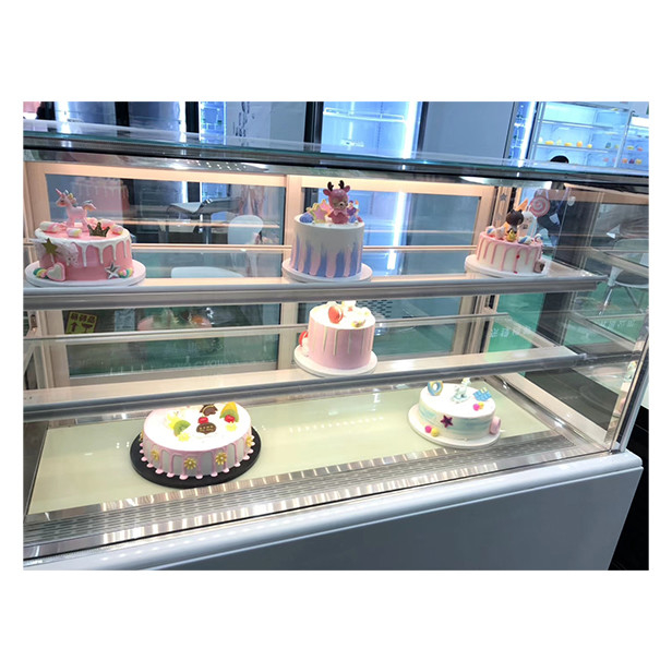 Mehrschicht transparentes Glas Kuchenladen Verwendet Speicher Anzeige Kuchen Anzeige Gefrierschrank