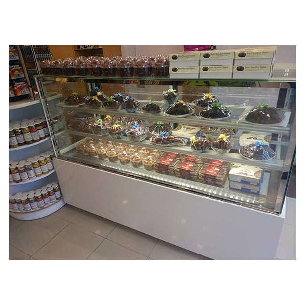 Mehrschicht transparentes Glas Kuchenladen Verwendet Speicher Anzeige Kuchen Anzeige Gefrierschrank