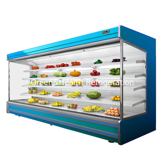 Gewerbliche Multifunktionelle offene Vorhang-Frucht / Gemüse / Milch Speicher Anzeige Luft Vorhang Schrank Gefrierschrank