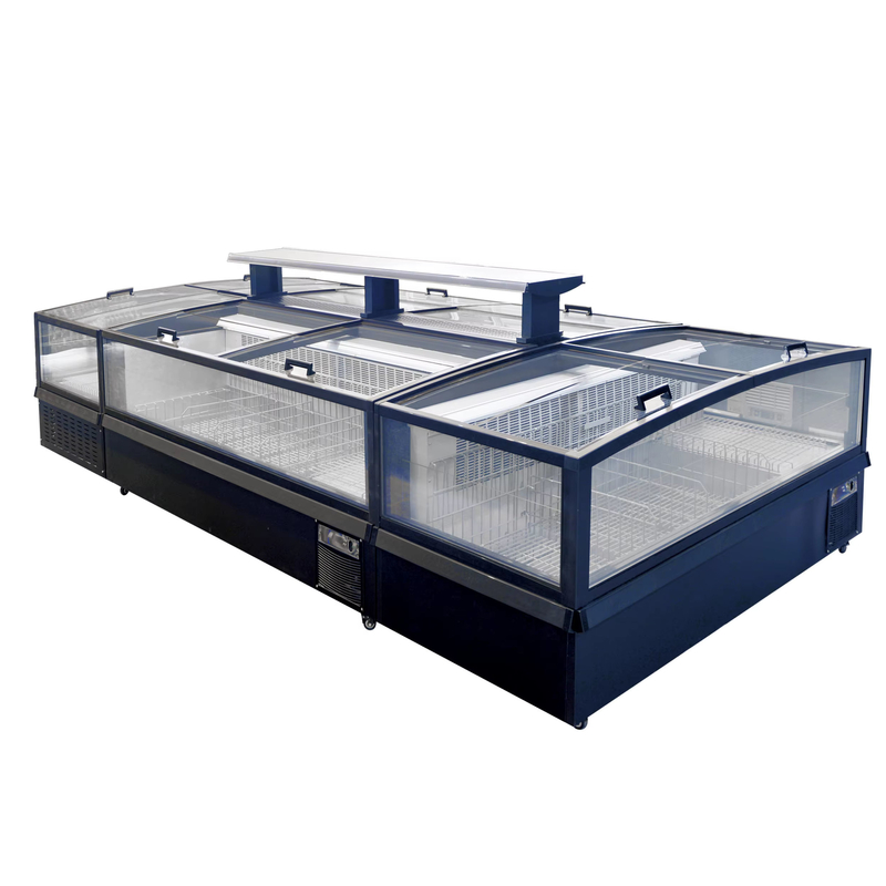 -18-22°C R290 Modular Plug-In Ventilierte Insel Gefrierschrank mit Ultra-großem geschwungenem Glas