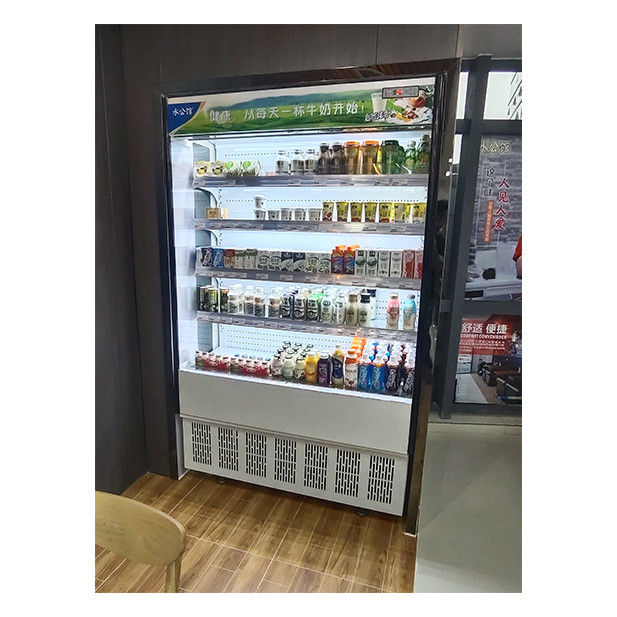 Gewerbliche Kleinspeicher Anzeige Offener Typ Chiller Luftvorhang Schrank In Convenience Stores / Kleinshops