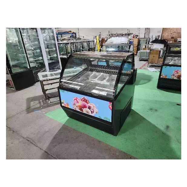 Eiswaren- / Convenience-Läden verwenden kommerzielle Edelstahl-Glas-Eiskühlschränke