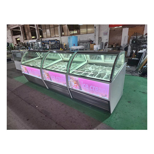 Eiswaren- / Convenience-Läden verwenden kommerzielle Edelstahl-Glas-Eiskühlschränke