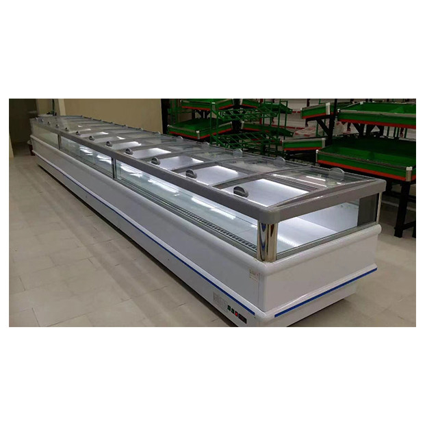 Gewerblicher horizontaler Gefrierschrank/Fleischkuchen-Speicher-Display Insel Schrank Gefrierschrank zum Verkauf