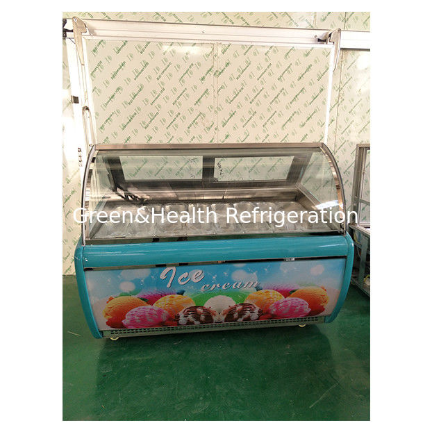 Fabrikdirekt gebogenes Glas 16-Schalen-Eisdisplay-Gefrierschrank mit einstellbarem Thermostat