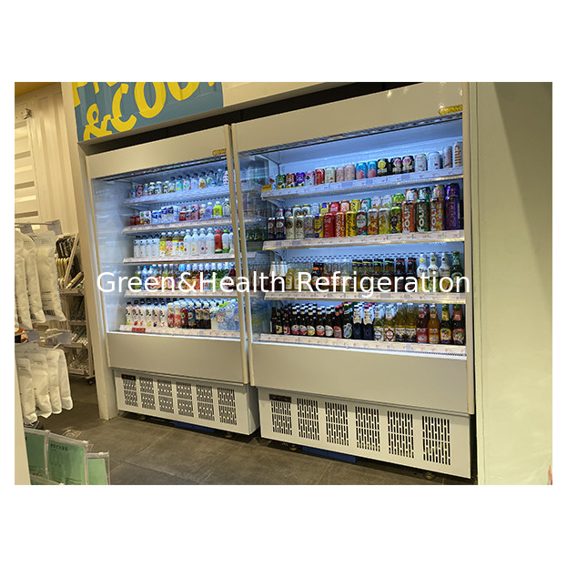 Kleine Lebensmittelgeschäfte Kleine offene Kühlschränke zum Aufbewahren von Obst/Gemüse Mini-Kühlschrank