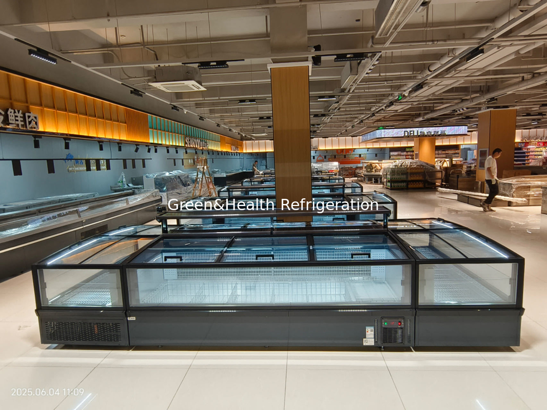 Hocheffizienter direktkühlender Gewerbe-Insellauffriergerät mit LED-Beleuchtung