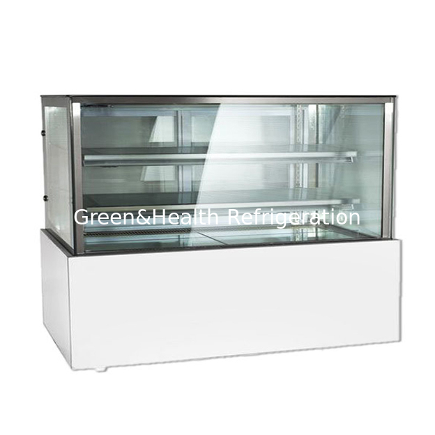 Fabrik Direktverkauf Transparentes Glas Rechtswinkel Edelstahl Kuchen Kühlschrank Gefrierschrank