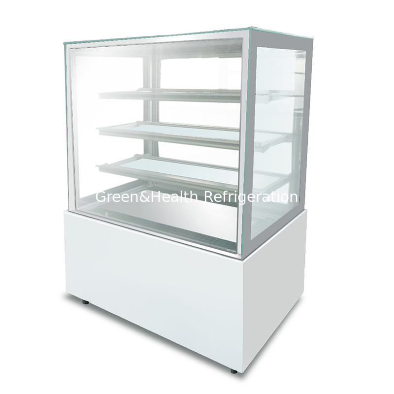 Fabrik Direktverkauf Transparentes Glas Rechtswinkel Edelstahl Kuchen Kühlschrank Gefrierschrank