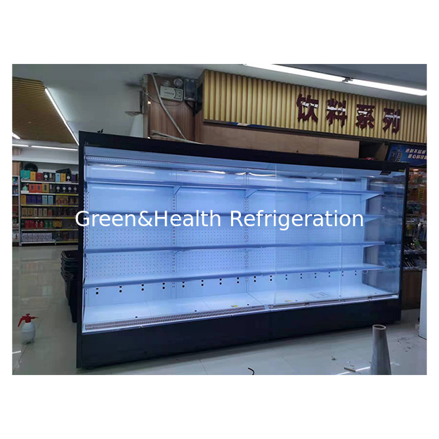 Rechtwinkliger, fünfstöckiger Supermarkt-Obst-/Gemüse-/Milch-Kühl-Offenschrank-Gefrierschrank