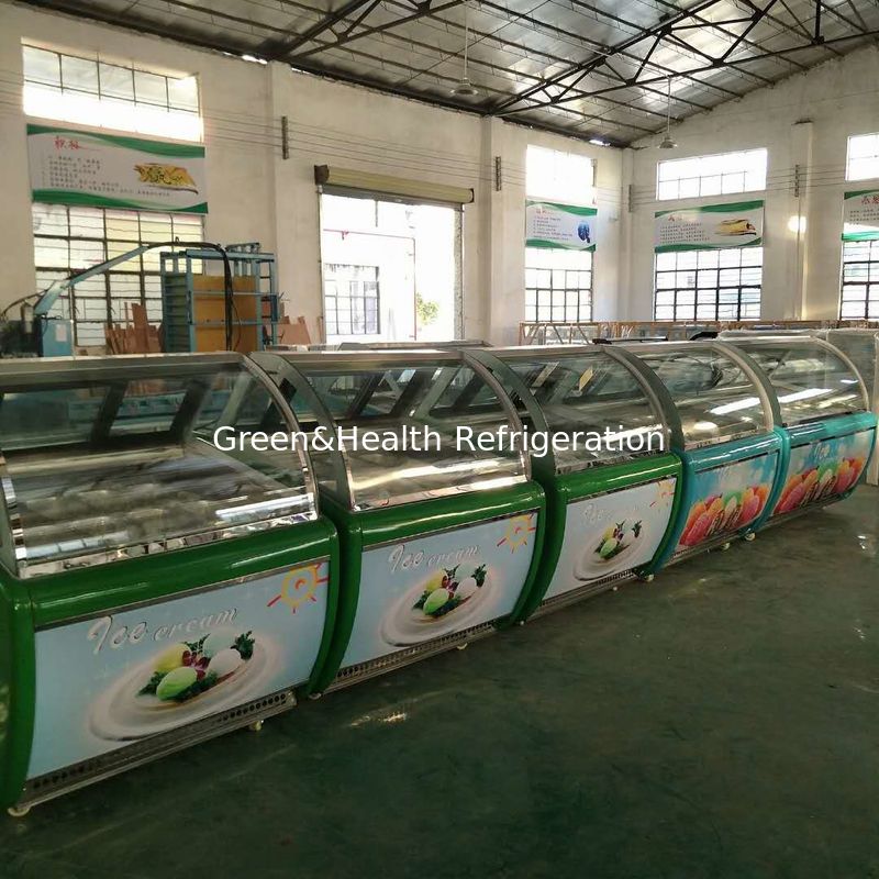 12 Pfannen Graue Farbe Italienisches Gelato-Display Gefrierschrank Für Eiswarenladen