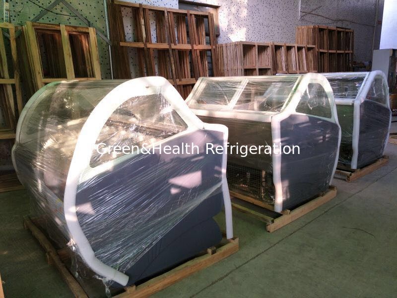 12 Pfannen Graue Farbe Italienisches Gelato-Display Gefrierschrank Für Eiswarenladen