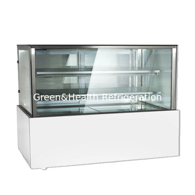Fabrikdirektverkauf Eck-Edelstahl-Glas-Material Kuchen-Kühlvitrine Gefrierschrank