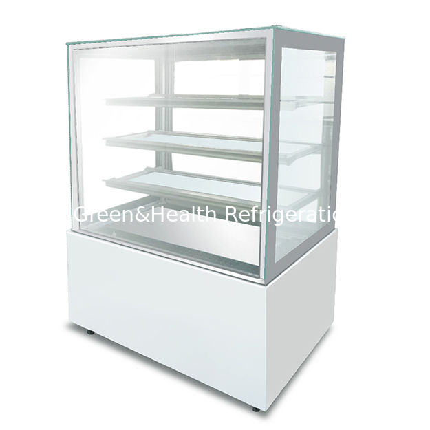 Fabrikdirektverkauf Eck-Edelstahl-Glas-Material Kuchen-Kühlvitrine Gefrierschrank