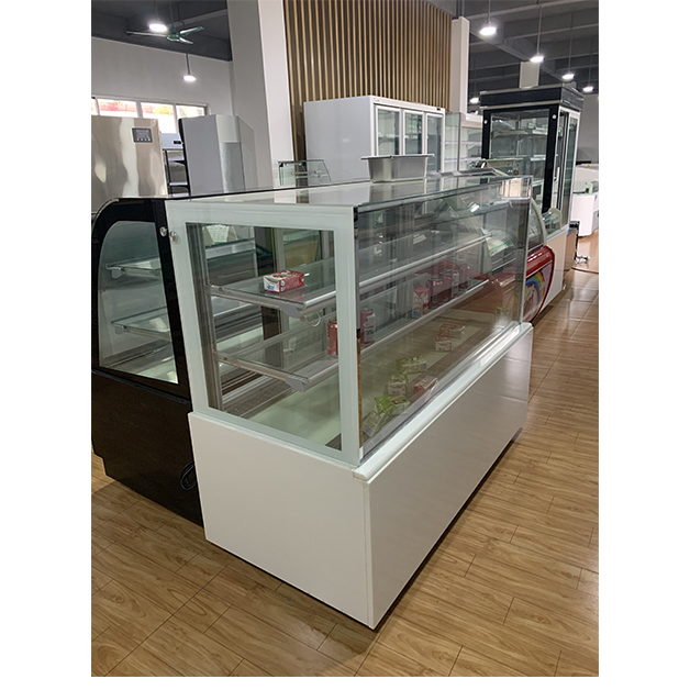 Drei-Schicht-Rolle Kuchen-Display-Frieser mit Marmor gehärtetem Glas und digitalen Thermostat für Kuchenläden