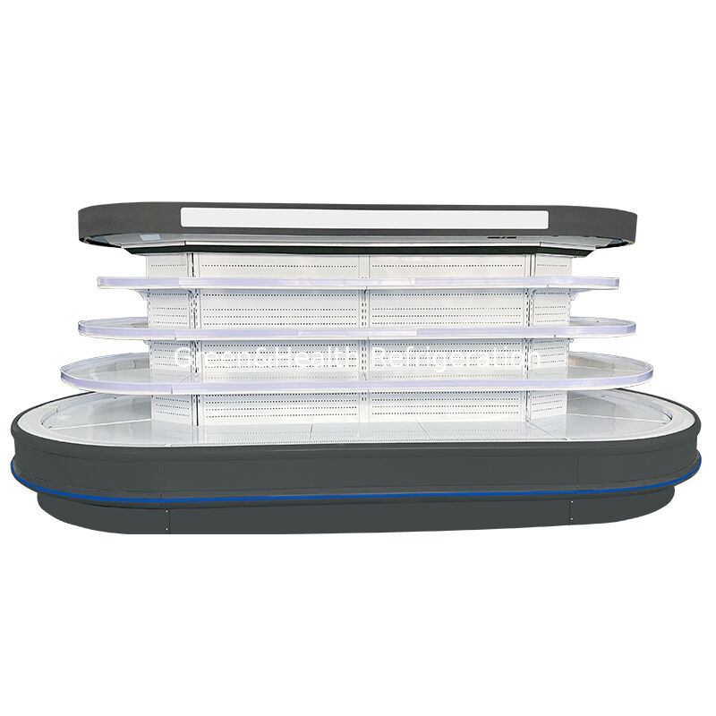 Handelsüblicher offener Multideck-Kühler mit automatischer Auftauch-LED-Beleuchtung und energiesparender Anzeige für Supermärkte