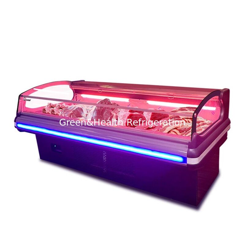 Gefrierschrank mit LED-Innenlicht und automatischem Auftauschsystem für Supermärkte aus Edelstahl