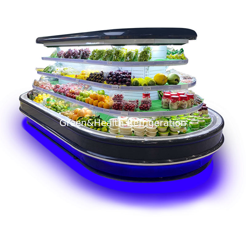 Supermarkt-Multi-Deck-Offene-Kühler mit LED-Beleuchtung und Energiesparkühlschrank