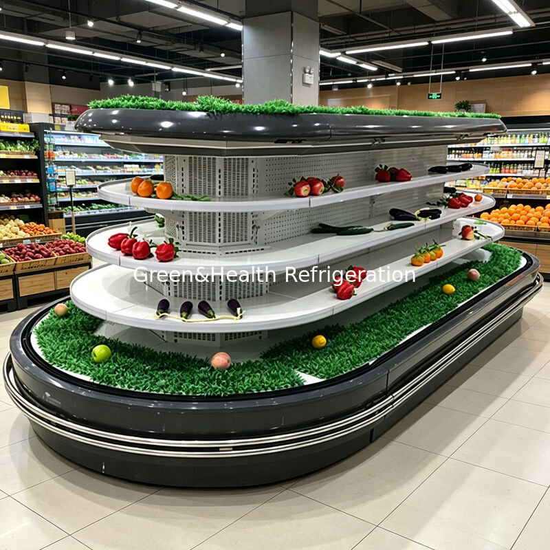 Supermarkt-Multi-Deck-Offene-Kühler mit LED-Beleuchtung und Energiesparkühlschrank