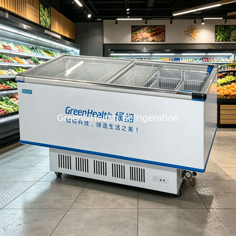 Vertikale Gefriertruhe mit großer Kapazität, Danfoss-Kompressor und automatischer Abtauung für den gewerblichen Einsatz