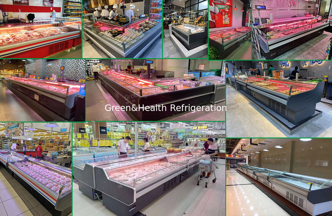 800L Edelstahl Horizontales Gefrierschrank mit offenem Display für Fleischkühler Gewerbefrierschrank