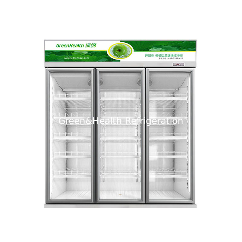 GreenHealth LG-1000W 3-türiger gewerblicher Softdrink-Kühlschrank, Oberteil, 0–10 °C