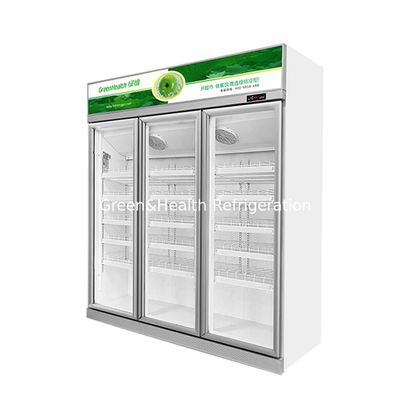 GreenHealth LG-1000W 3-türiger gewerblicher Softdrink-Kühlschrank, Oberteil, 0–10 °C