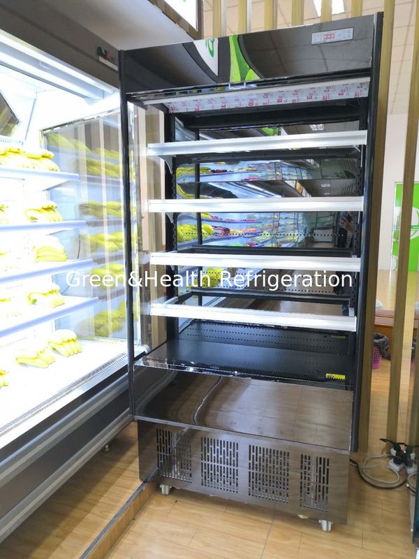 780W Multideck-Kühlregal 1,25m offenes Kühlregal für Getränke, Lebensmittel, Geschäfte, Cafés