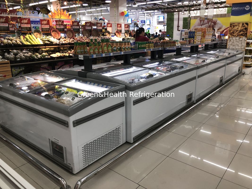 Öffnen Sie den Kompressor Danfoss Supermarkt Insel Gefrierschrank Gewerbekühlschrank