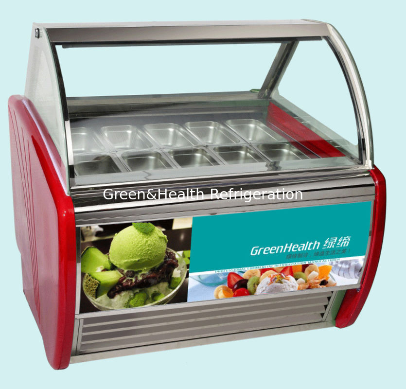 Rot Grün Schwarz Farbe geschwungen Schiebetür Eiscreme Anzeige Gefrierschrank