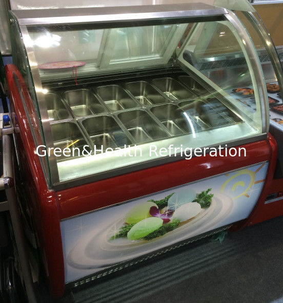 Pan Größe 325*176*100mm Maßgeschneiderter Eiscreme-Display aus Edelstahl Gefrierschrank