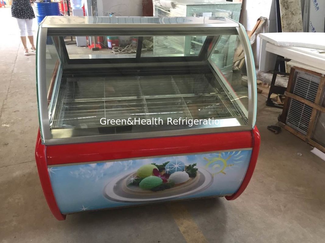 Aufsatz-Gelato-Gefrierschrank mit beschlagfreiem Glas-Danfoss-Kompressor und dynamischer Luftkühlung