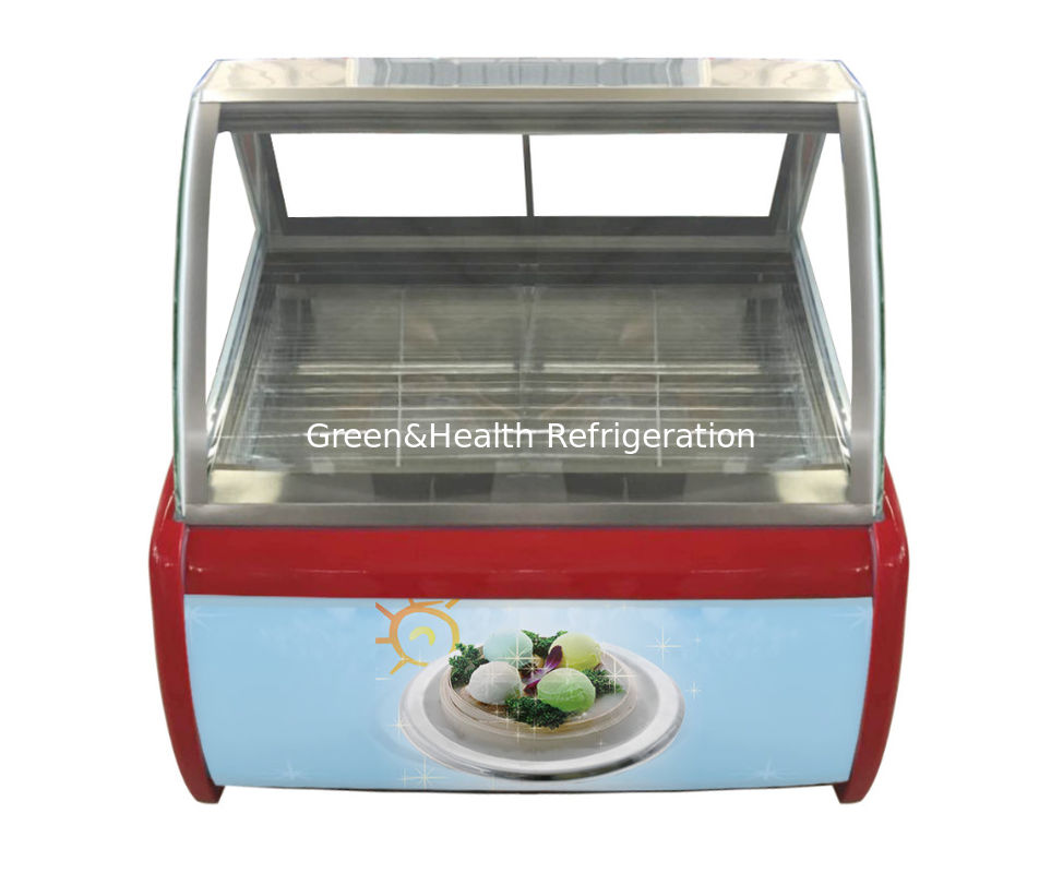 Aufsatz-Gelato-Gefrierschrank mit beschlagfreiem Glas-Danfoss-Kompressor und dynamischer Luftkühlung