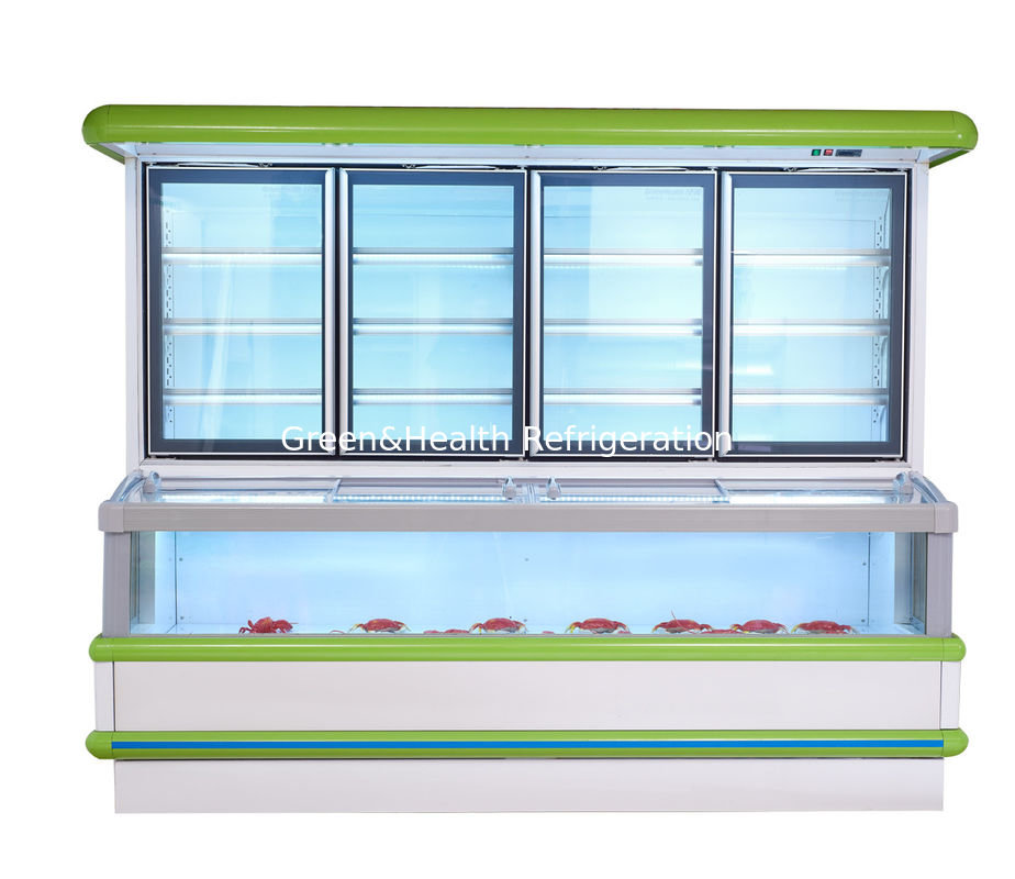 Gewerbekombinierter Kühl-Gefrierschrank mit Abtauautomatik, Danfoss-Kompressor und LED-Beleuchtung für Restaurant-Gemüseauslage