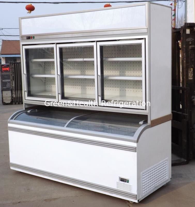 Gewerbekombinierter Kühl-Gefrierschrank mit Abtauautomatik, Danfoss-Kompressor und LED-Beleuchtung für Restaurant-Gemüseauslage