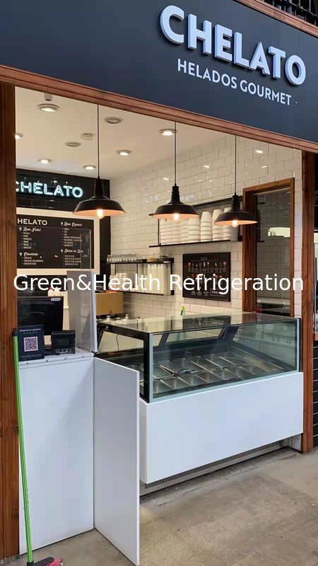 Gewerblicher Kühlventilator Eis-Display-Frieser mit Edelstahlpannen und digitaler Steuerung