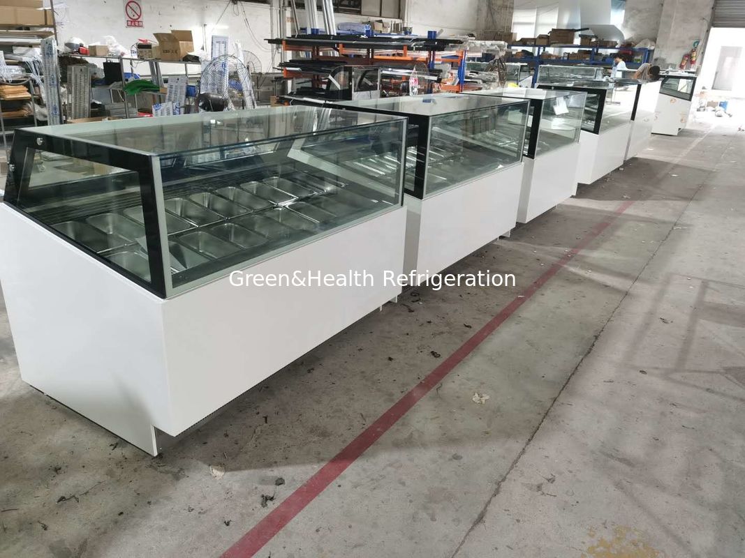 Gewerblicher Kühlventilator Eis-Display-Frieser mit Edelstahlpannen und digitaler Steuerung
