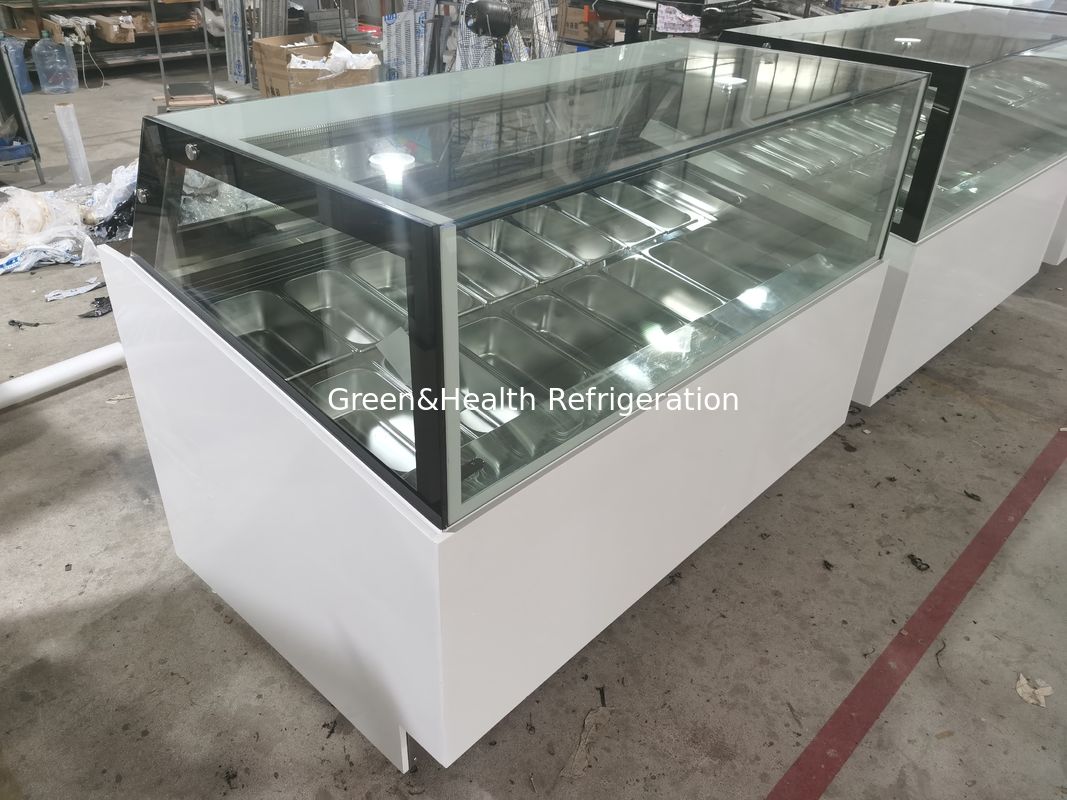 Gewerblicher Kühlventilator Eis-Display-Frieser mit Edelstahlpannen und digitaler Steuerung