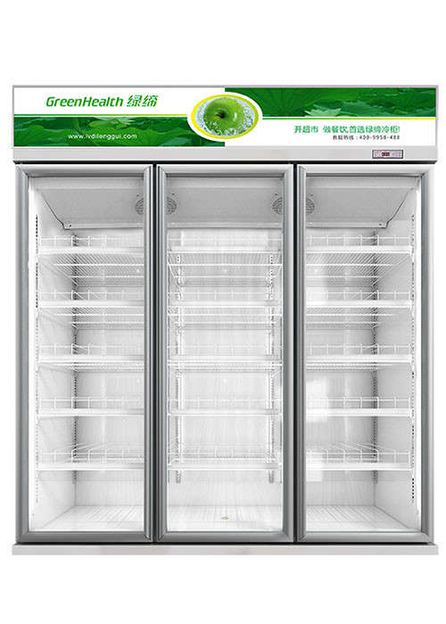 3 Sektionen Glastür-Händler Kühlschrank Handelsregal Kühlschrank Kühlschrank-Händler mit Schwingende Glastür