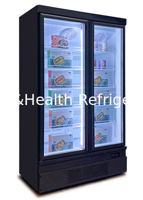 Schwarze Farbe 1 Glasgefrierschrank-Supermarkt-Kühlschrank der tür-2 3 für Lebensmittelkonservierung