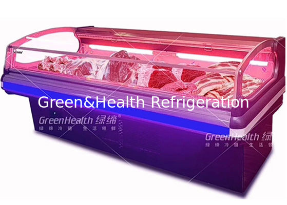 Die dynamische abkühlende Fleisch-Anzeigen-Kühlschrank-große Kapazität verstopfen im System
